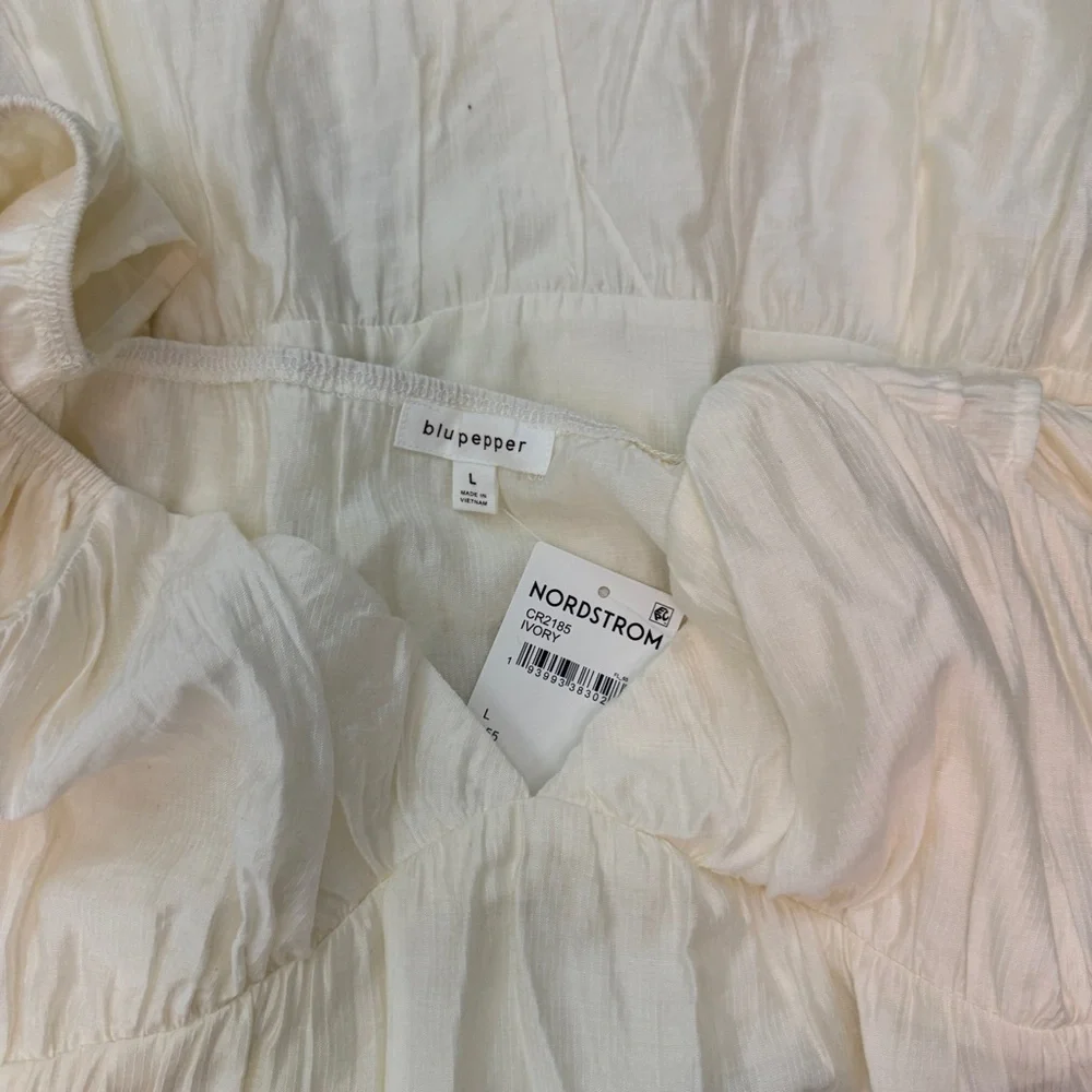 Blu‎ Pepper Ivory Ruffle Tiered Mini Dress - Picture 8 of 8